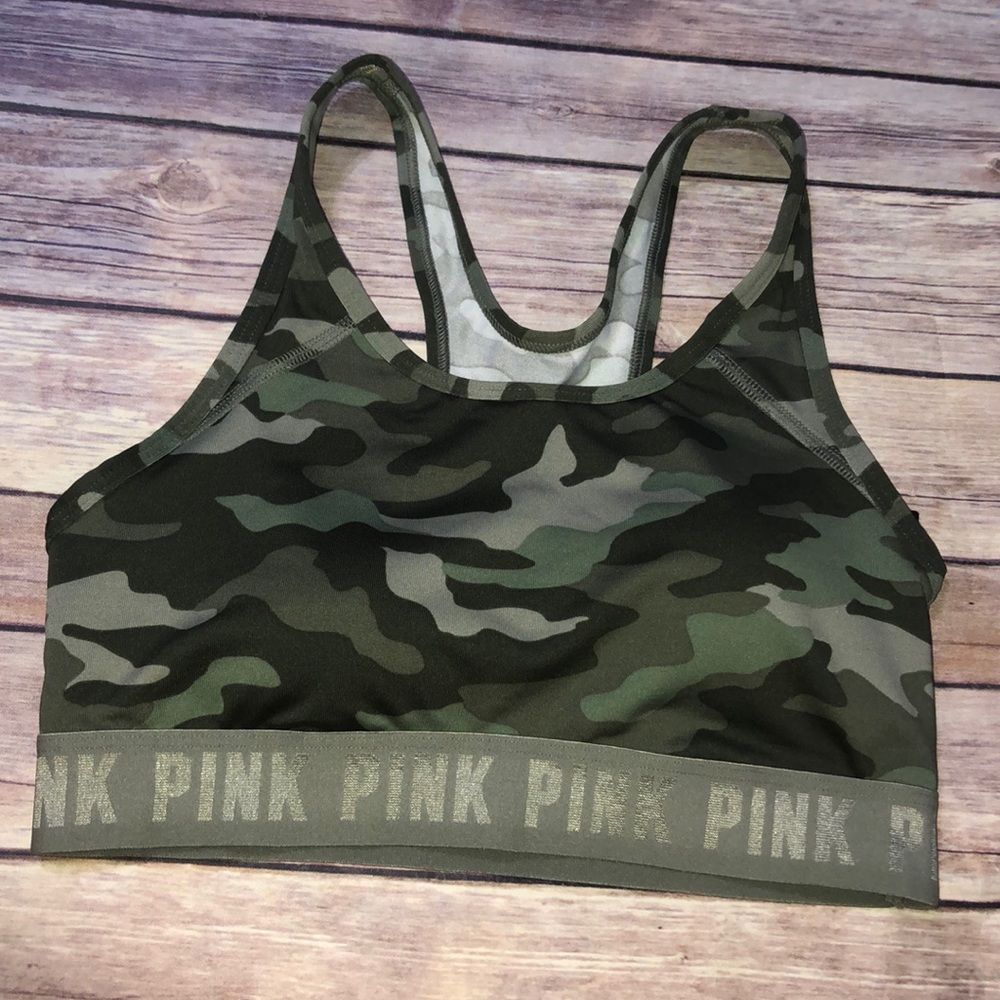 Pink Victoria Secret racerback sports bra
